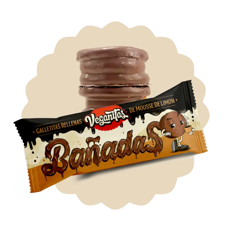 galletitas rellenas de mousse de chocolate y bañadas